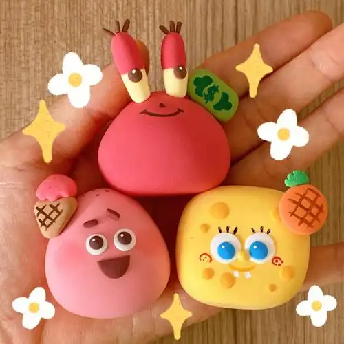 超轻粘土78海绵宝宝最最最最最最软萌可爱啦