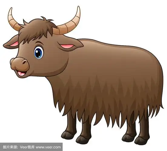 卡通可爱的牦牛