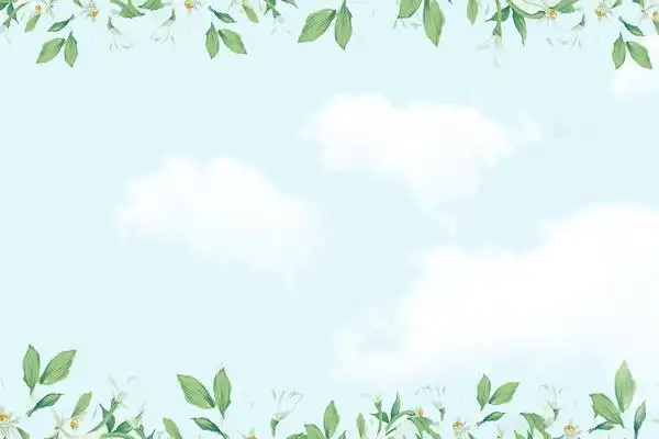 一组白色紫色粉色鲜花ppt背景图片