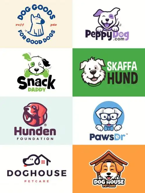 logo设计超级可爱的狗狗宠物店logo设计