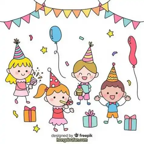 庆祝类型的简笔画