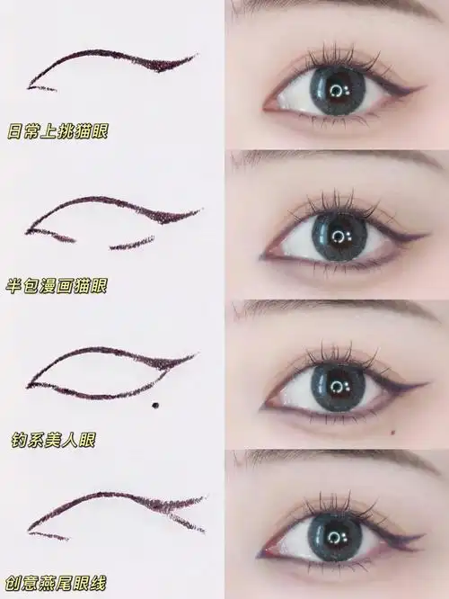 纯干货466种眼线画法教程新手徒手改眼型