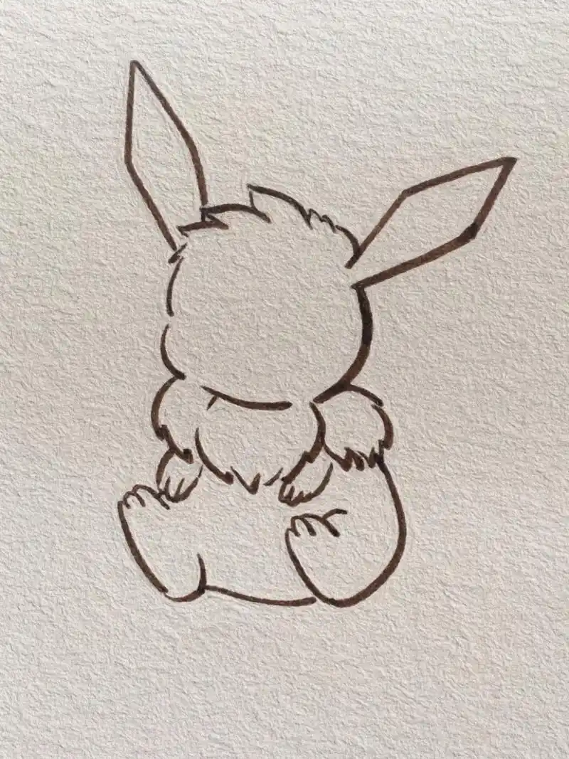 可爱简笔画 宝可梦系列-伊布//附过程 今日份 应小粉丝要求的伊布