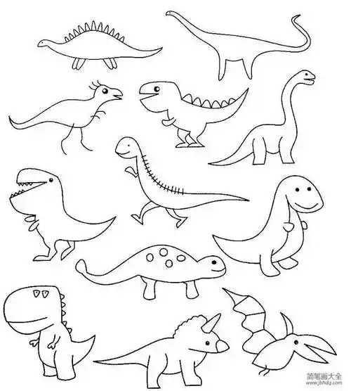 恐龙简笔画图片大全 食肉恐龙简笔画图片大全