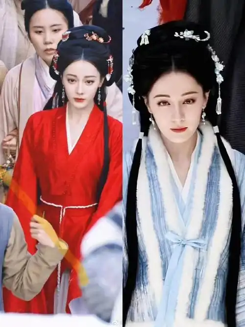 迪丽热巴慕胥辞蓝衣vs红衣##迪丽热巴雪景两套造型