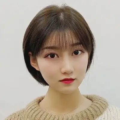 bobo假发女短发酷帅气修脸真发圆脸全头套真人发丝波波头自然少女