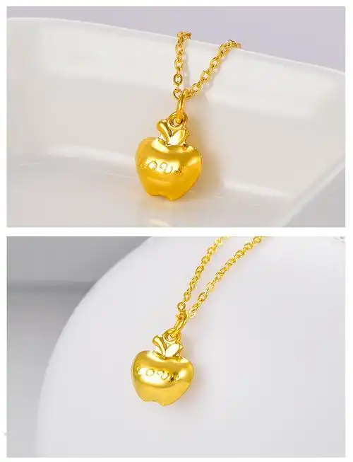 宫之瑄黄金苹果吊坠足金9999金苹果挂坠项链love送圣诞节平重量095g