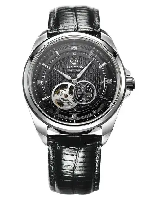 天王 旗舰系列钨钢镂空自动机械男表