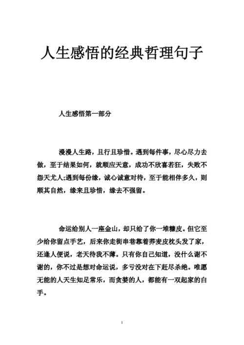 人生感悟的经典哲理句子 .doc