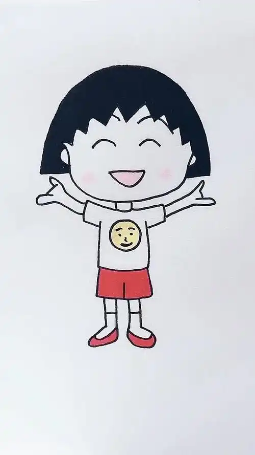 画画原来如此简单#画樱桃小丸子#简笔画#卡通人物