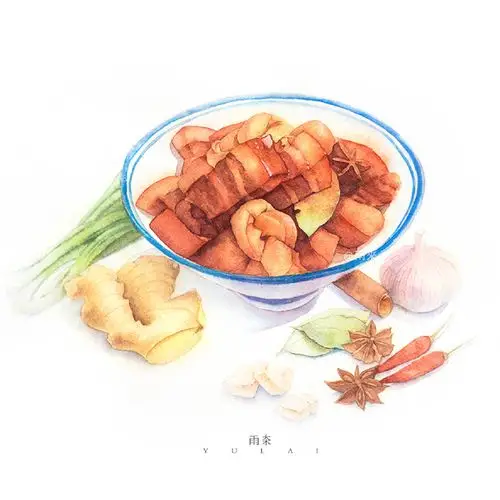 【水彩美食系列】中华传统美食,你最喜欢哪一道呢作者:@_雨来_ #水彩