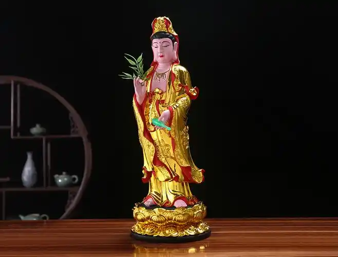 滴水观音佛像工艺礼品供奉家用站像摆件大慈大悲白衣南海观世音菩萨