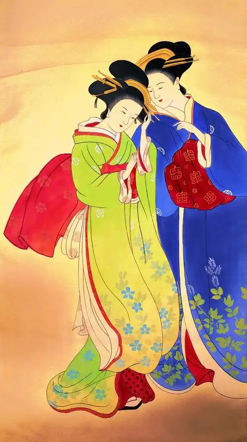 唐代仕女图片绘画工笔画仕女唐代