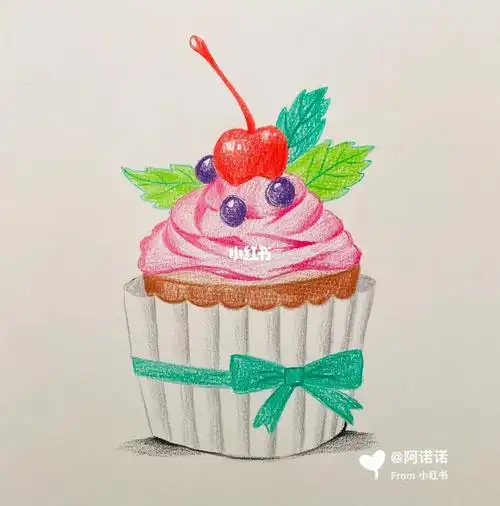 彩铅纸杯蛋糕