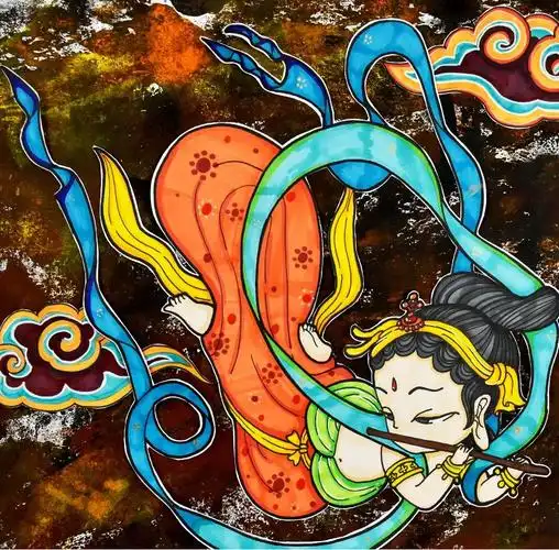 画小男孩动漫(儿童画教程|高年级国潮动漫课程-- 敦煌飞天)