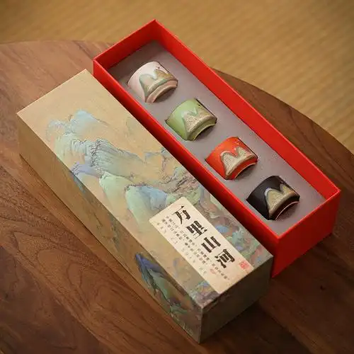 陶瓷主人杯万里山河茶杯文创节日礼物送爸爸长辈实用杯子伴手礼盒