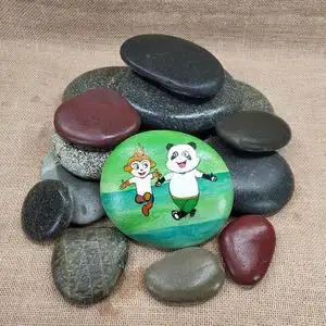 石头画绘画石手绘石儿童手工创意画画刻字造景乌龟晒台天然鹅卵石