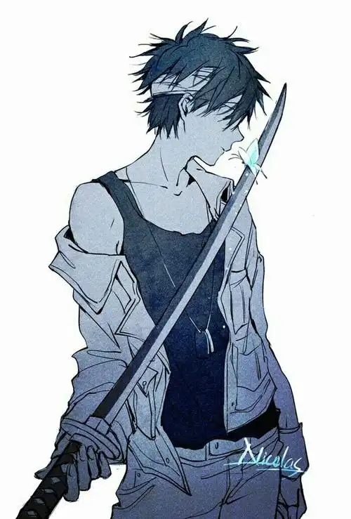 求这个动作的二次元图,要男生的!!!_百度知道