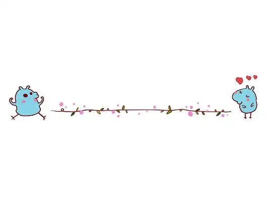 卡通动物七夕分割线七夕爱心卡通png素材