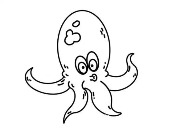 卡通章鱼简笔画步骤画法图片