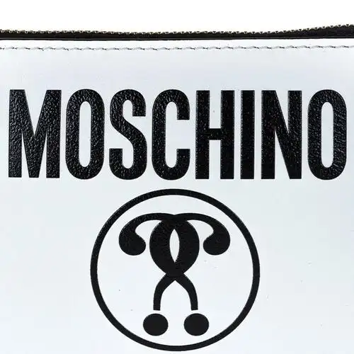 moschino/莫斯奇诺 女士 真皮 logo印花点缀 手拿包 ni
