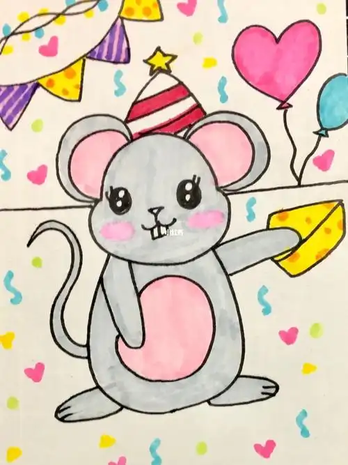 可爱的小老鼠儿童创意画