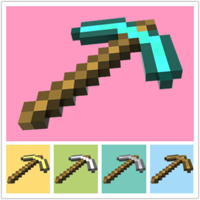 千纸我的世界武器工具全系列钻石镐锄剑斧铲模型动漫游戏纸模