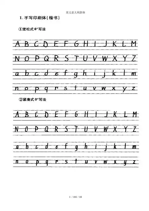 英文意大利斜体