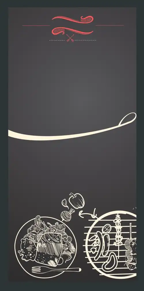 手绘烧烤餐厅菜单海报背景