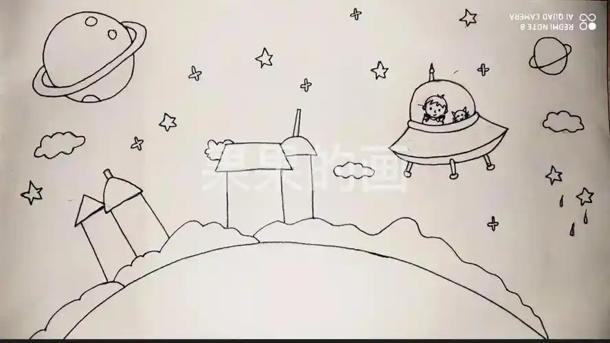 太空科幻画漂亮(科幻主题的太空幻想儿童画的图文教程,快收藏备用吧)