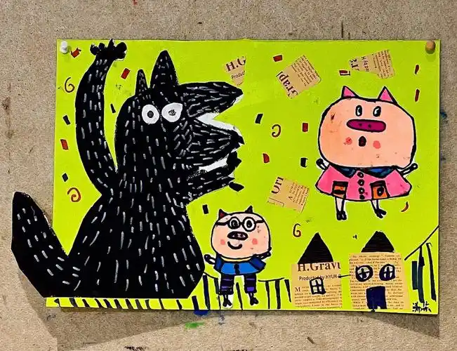 绘画绘画三只小猪