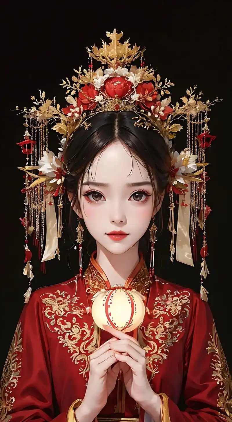 ai眼里的凤冠霞帔#ai绘画 #二次元 #动漫 #古风 #美 - 抖音