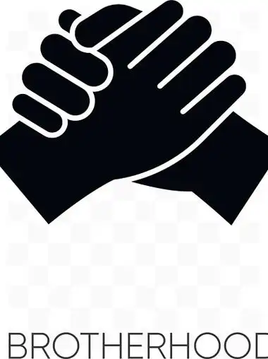 兄弟会黑色标志符号图标在白色空间上的强大友谊,人际关系,团结,团结