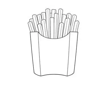 下面小编将教大家怎么通过六个步骤绘制一盒香甜美味的炸薯条