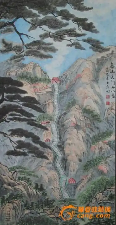 泰山十八盘的简笔画