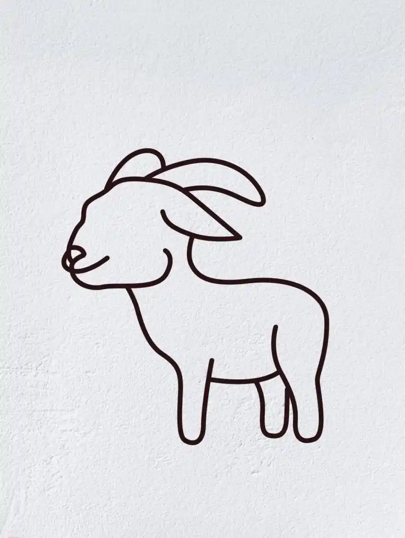 动物简笔画之可爱的山羊(内附过程图)