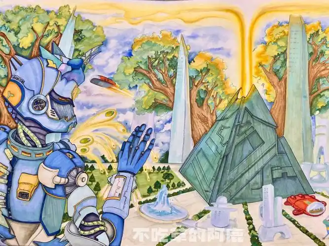 马克笔水彩勾线笔#机器人  #科技