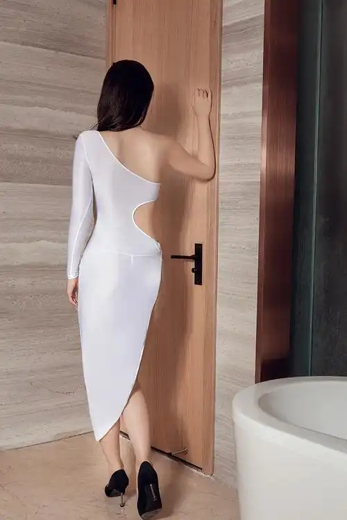 欲之诱惑 女性全透明性感裙子睡衣紧身长袖侧边裙情趣内衣激情诱惑