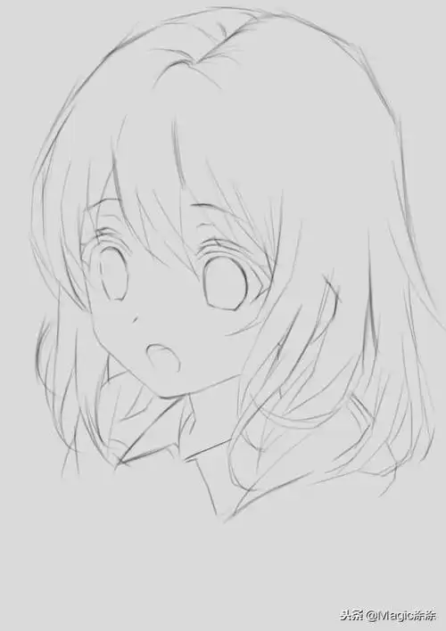 怎么画短发女孩,超详细步骤教你画一幅短发可爱型动漫女孩 喜欢铅笔