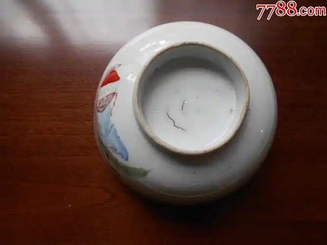 民国彩绘仕女瓷碗美女如玉口径162高85厘米