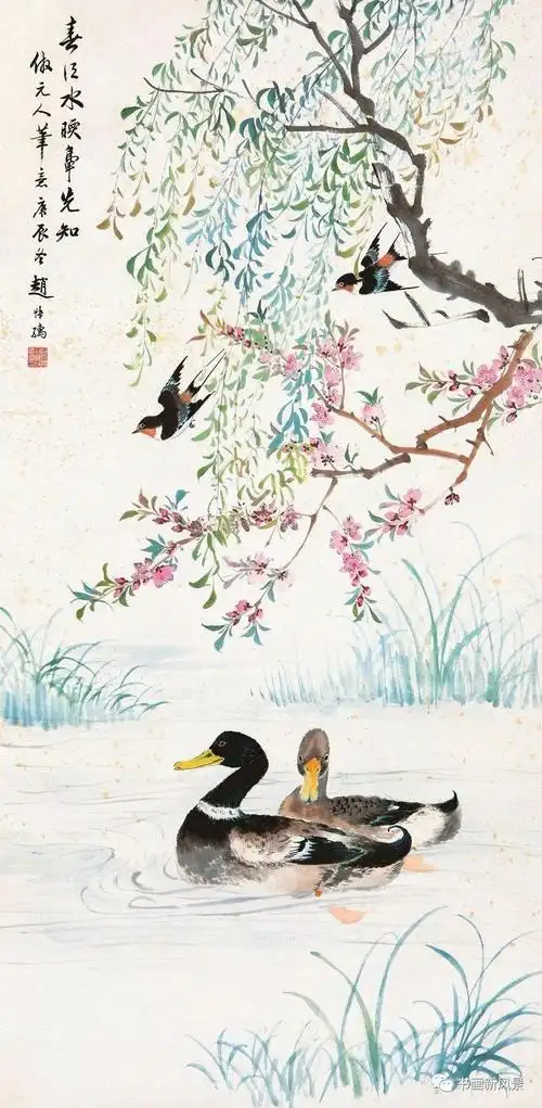 最富诗意的国画春江水暖鸭先知