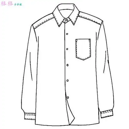 短袖衬衣的画法格格手抄报男士衬衫怎么画男士衬衫简笔画画法步骤教程