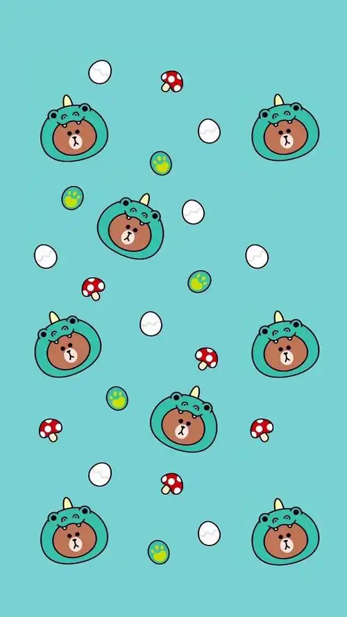 可爱卡通布朗熊手机壁纸图片