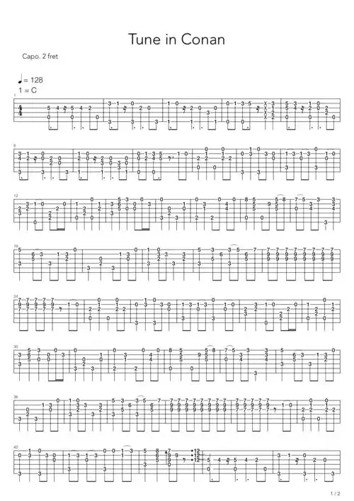 名侦探柯南侦探的镇魂曲吉他谱