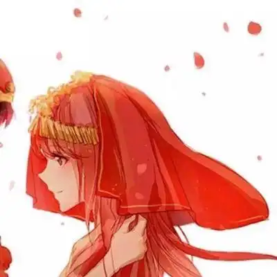 婚纱情侣头像卡通情侣头像一人一半婚纱卡通