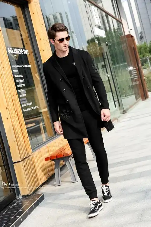 模特服装拍摄淘宝摄影产品外模拼拍 冬装外套男装街拍