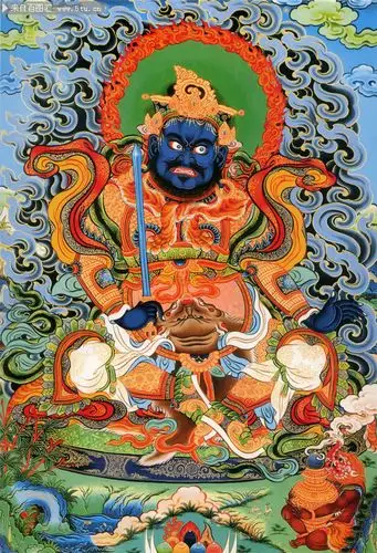 四大天王南方增长天王图片唐卡下载-佛教-百图汇素材网