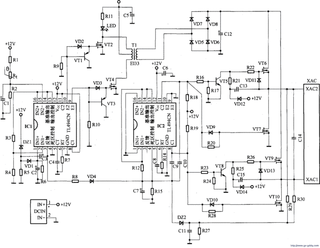 首页 技术资料 电路图 光电电路 150w的12v/220v车载逆变电源