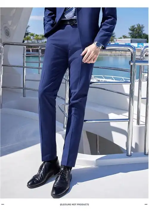 春秋款西裤男修身职业黑色直筒商务正装西装男裤男黑裤38