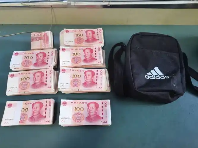 在机动车匝道上捡到一个挎包,挎包内有大量成捆现金
